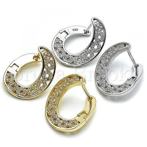 Sterling Silver Huggie Hoop, with Micro Pave, Rhodium Tone