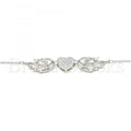 Sterling Silver 04.336.0198.16 Fancy Necklace, Heart Design, with White Crystal, Polished Finish, Rhodium Tone