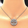 Sterling Silver 04.336.0133.16 Fancy Necklace, Tree Design, with White Micro Pave, Polished Finish, Rhodium Tone