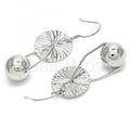 Sterling Silver 02.183.0031 Dangle Earring, Ball Design, Polished Finish, Rhodium Tone