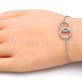 Sterling Silver 03.336.0012.07 Fancy Bracelet, with White Crystal, Polished Finish, Rhodium Tone