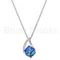 Rhodium Plated Fancy Necklace, with Swarovski Crystals, Rhodium Tone