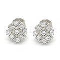 Sterling Silver 02.336.0017 Stud Earring, with White Cubic Zirconia, Polished Finish, Rhodium Tone