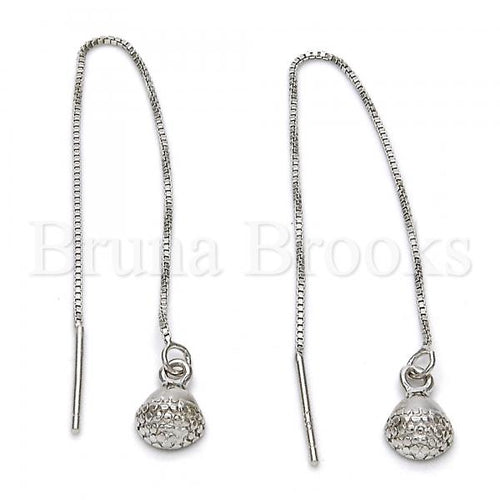 Bruna Brooks Sterling Silver 02.290.0003 Threader Earring, Polished Finish, Rhodium Tone