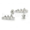 Sterling Silver 02.336.0039 Stud Earring, with White Crystal, Polished Finish, Rhodium Tone