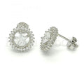 Bruna Brooks Sterling Silver 02.285.0068 Stud Earring, Star Design, with White Cubic Zirconia, Polished Finish,