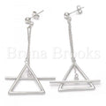 Bruna Brooks Sterling Silver 02.186.0093 Long Earring, Polished Finish, Rhodium Tone