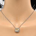 Rhodium Plated Fancy Necklace, with Swarovski Crystals and Crystal, Rhodium Tone