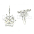 Sterling Silver 02.366.0014 Stud Earring, with White Cubic Zirconia, Polished Finish, Rhodium Tone