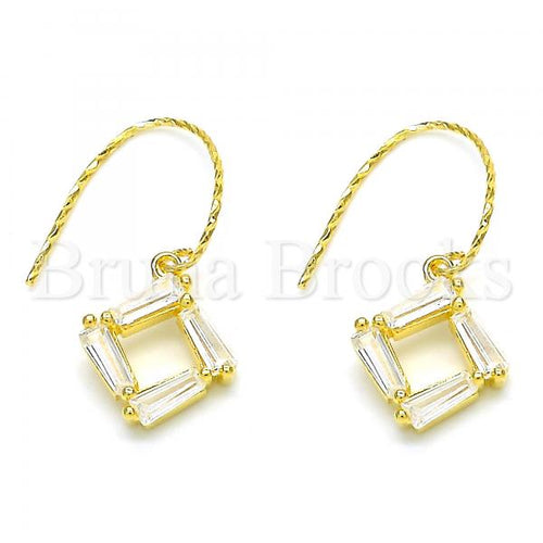 Bruna Brooks Sterling Silver 02.366.0007.1 Dangle Earring, with White Cubic Zirconia, Polished Finish, Golden Tone