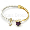 Rhodium Plated Individual Bangle, Teardrop Design, with Swarovski Crystals and Micro Pave, Rhodium Tone