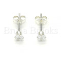 Sterling Silver 02.63.2614 Stud Earring, with White Cubic Zirconia, Polished Finish,