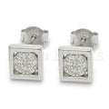 Sterling Silver 02.336.0054 Stud Earring, with White Micro Pave, Polished Finish, Rhodium Tone