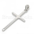 Sterling Silver 05.336.0023 Fancy Pendant, Cross Design, Polished Finish, Rhodium Tone