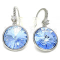 Rhodium Plated 02.26.0258 Dangle Earring, with  Swarovski Crystals and White Cubic Zirconia, Polished Finish, Rhodium Tone