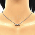 Sterling Silver 04.336.0176.16 Fancy Necklace, Infinite Design, with White Crystal, Polished Finish, Rhodium Tone