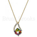 Rhodium Plated Fancy Necklace, with Swarovski Crystals, Rhodium Tone