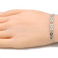 Sterling Silver 03.175.0007.11 Fancy Bracelet, Polished Finish, Rhodium Tone