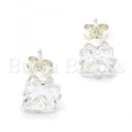 Sterling Silver 02.63.2612 Stud Earring, with White Cubic Zirconia, Polished Finish,