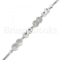 Sterling Silver 03.286.0022.08 Fancy Bracelet, Infinite Design, with White Micro Pave, Polished Finish, Rhodium Tone
