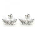 Sterling Silver 02.336.0068 Stud Earring, with White Crystal, Polished Finish, Rhodium Tone