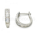 Bruna Brooks Sterling Silver 02.286.0007.15 Huggie Hoop, with White Cubic Zirconia, Polished Finish, Rhodium Tone