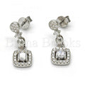 Bruna Brooks Sterling Silver 02.175.0134 Dangle Earring, with White Cubic Zirconia, Polished Finish, Rhodium Tone