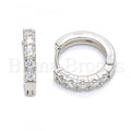 Bruna Brooks Sterling Silver 02.186.0105.15 Huggie Hoop, with White Cubic Zirconia, Polished Finish, Rhodium Tone