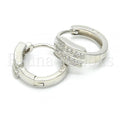 Sterling Silver 02.175.0139.15 Huggie Hoop, with White Micro Pave, Polished Finish, Rhodium Tone