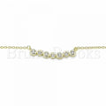 Sterling Silver 04.336.0140.2.16 Fancy Necklace, with White Cubic Zirconia, Polished Finish, Golden Tone