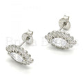 Sterling Silver 02.285.0037 Stud Earring, with White Cubic Zirconia, Polished Finish,