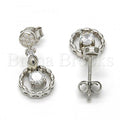 Sterling Silver 02.175.0133 Dangle Earring, with White Cubic Zirconia, Polished Finish, Rhodium Tone