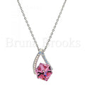 Rhodium Plated Fancy Necklace, with Swarovski Crystals, Rhodium Tone