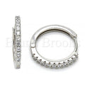 Bruna Brooks Sterling Silver 02.175.0028.20 Huggie Hoop, with White Crystal, Polished Finish, Rhodium Tone
