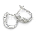 Sterling Silver 02.332.0003.12 Huggie Hoop, with White Micro Pave, Polished Finish, Rhodium Tone