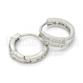 Sterling Silver 02.175.0142.15 Huggie Hoop, with White Micro Pave, Polished Finish, Rhodium Tone