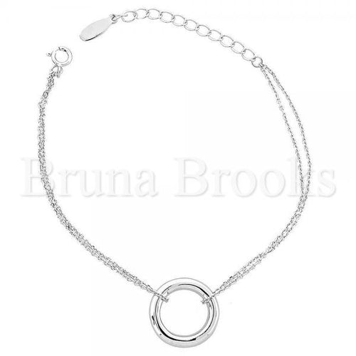Bruna Brooks Sterling Silver 03.176.0001 Fancy Bracelet, Rhodium Tone