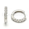 Bruna Brooks Sterling Silver 02.291.0008.15 Huggie Hoop, with White Cubic Zirconia, Polished Finish, Rhodium Tone