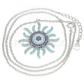 Sterling Silver 04.336.0227.16 Fancy Necklace, with Multicolor Micro Pave, Polished Finish, Rhodium Tone