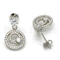 Sterling Silver 02.175.0131 Dangle Earring, with White Cubic Zirconia and White Crystal, Polished Finish, Rhodium Tone