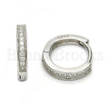 Bruna Brooks Sterling Silver 02.175.0075.15 Huggie Hoop, with White Micro Pave, Polished Finish, Rhodium Tone
