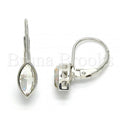 Bruna Brooks Sterling Silver 02.186.0114 Leverback Earring, with  Cubic Zirconia, Polished Finish, Rhodium Tone