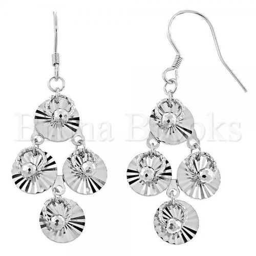 Bruna Brooks Sterling Silver 02.176.0011 Chandelier Earring, Diamond Cutting Finish, Rhodium Tone