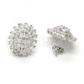 Sterling Silver 02.175.0119 Stud Earring, with White Cubic Zirconia, Polished Finish, Rhodium Tone