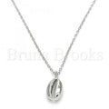 Bruna Brooks Sterling Silver 04.370.0001.16 Fancy Necklace, Polished Finish, Rhodium Tone