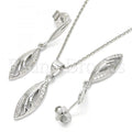 Sterling Silver 10.337.0002 Earring and Pendant Adult Set, with White Micro Pave, Polished Finish, Rhodium Tone