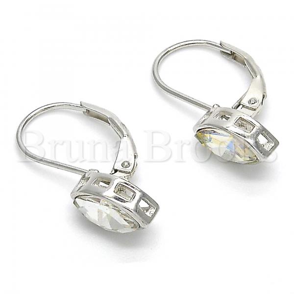 Sterling Silver 02.186.0114 Leverback Earring, with  Cubic Zirconia, Polished Finish, Rhodium Tone