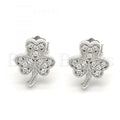 Sterling Silver 02.336.0046 Stud Earring, with White Micro Pave, Polished Finish, Rhodium Tone