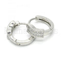 Sterling Silver 02.175.0141.15 Huggie Hoop, with White Micro Pave, Polished Finish, Rhodium Tone
