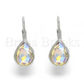 Sterling Silver 02.186.0113 Leverback Earring, Teardrop Design, with  Cubic Zirconia, Polished Finish, Rhodium Tone